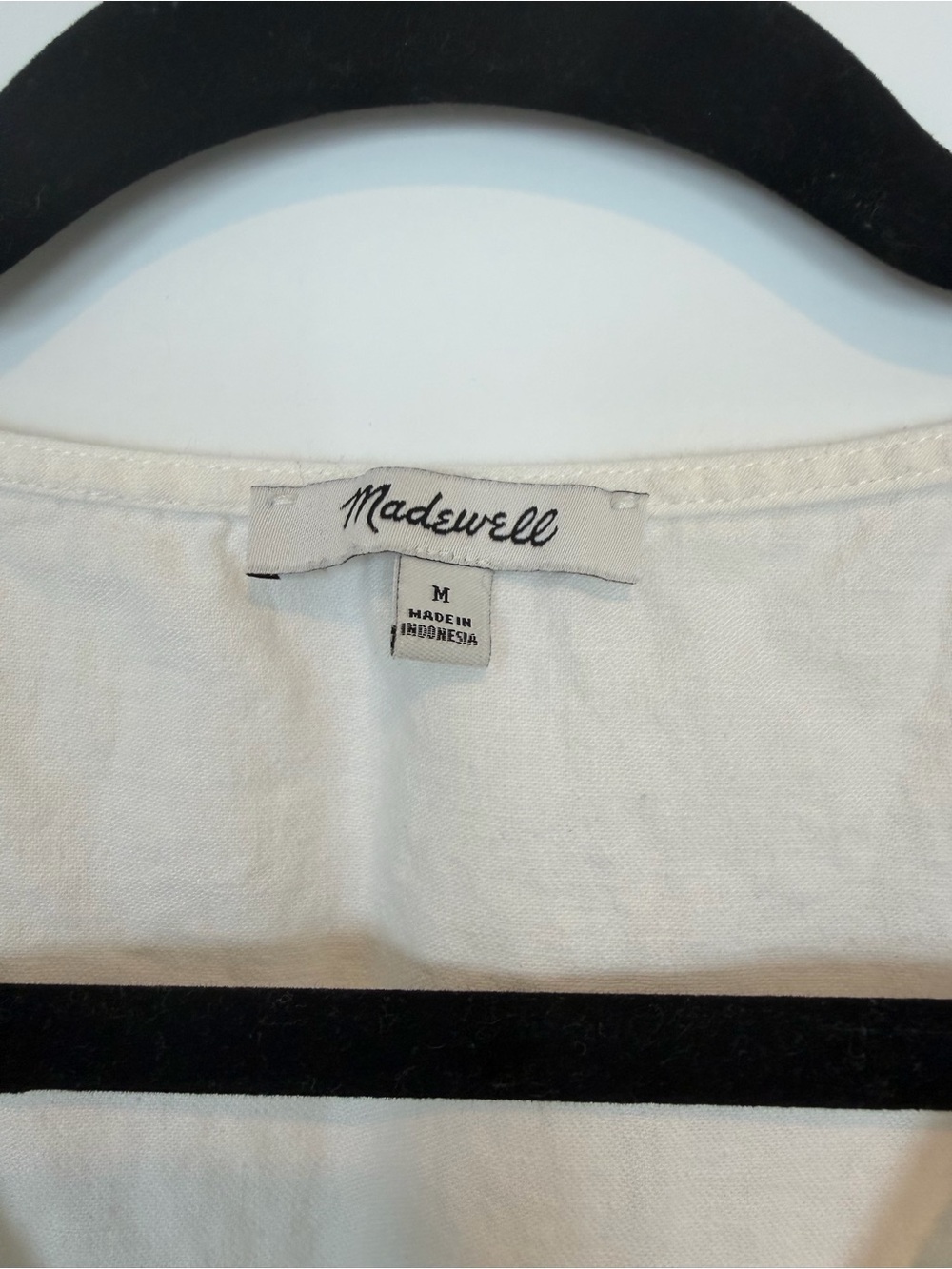Madewell Linen Cotton Side-Button Midi Dress White M - Picture 6 of 8